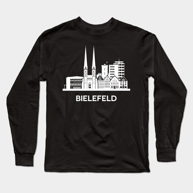 Bielefeld Skyline, white Long Sleeve T-Shirt by yulia-rb